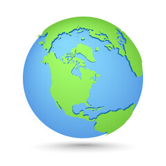 Wall Mural - Globes icon. World map. Planet with continents