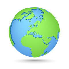 Wall Mural - Globes icon. World map. Planet with continents