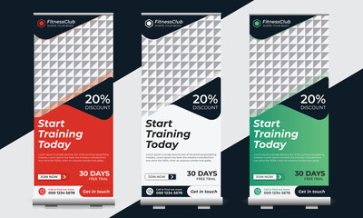 Wall Mural - Fitness Roll up banner design , Retractable banner