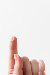 round patches for acne and wrinkles on the finger on a white background. acne and wrinkle patches fo