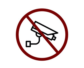 Poster - No security camera  vector icon.  Editable stroke. Symbol in Line Art Style for Design, Presentation, Website or Apps Elements, Logo. Pixel vector graphics - Vector