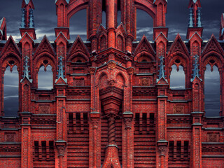 Gothic red brick church