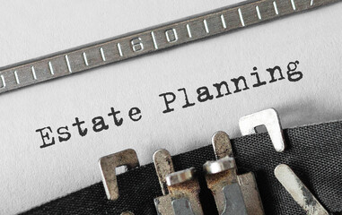 Aufkleber - Text Estate Planning typed on retro typewriter