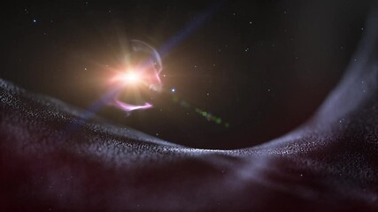 Wall Mural - artistic mesmerizing cosmos with glowing stars and artificial planet