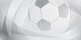Football or soccer background with big ball in gray colors