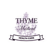 © Kseniia - Medical thyme logo with hand drawn elements. Vector illustration in sketch style isolated on white background