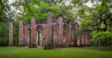 Beautiful Historic Sheldon Church Ruins Near Charleston, South Carolina 