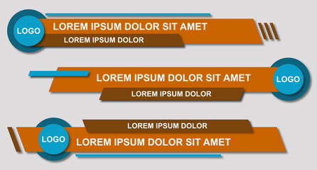 Poster - Set futuristic lower thirds set template vector. Template layout design banner for bar Headline news title. Modern design style. Vector illustration