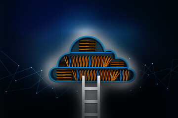 Poster - 3d rendering cloud  folder network
 