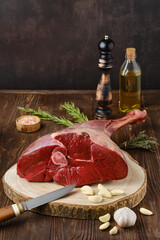 Wall Mural - Raw fresh young beef leg