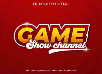 Poster - game show channel text effect template with bold style use for business brand and logo