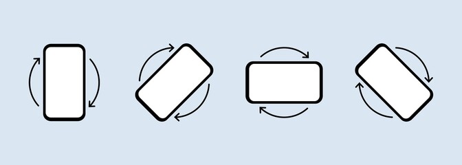 Poster - Rotate Mobile phone. Mobile screen rotation. Turn your device. Rotate smartphone icon set for web site or mobile app. Vector EPS 10