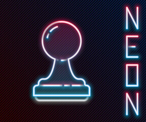 Poster - Glowing neon line Stamp icon isolated on black background. Colorful outline concept. Vector Illustration.