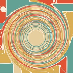 Wall Mural - Geometry abstract background with stripes. Curved lines.