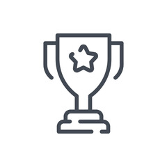 Poster - Trophy cup line icon. Winner Trophy vector outline sign.v