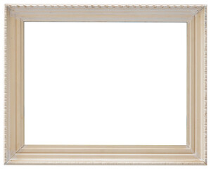 rectangular golden frame for photo on isolated background