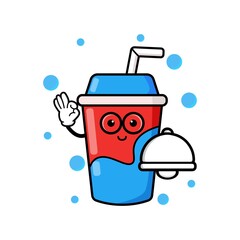 Wall Mural - cute soda cup cartoon mascot character