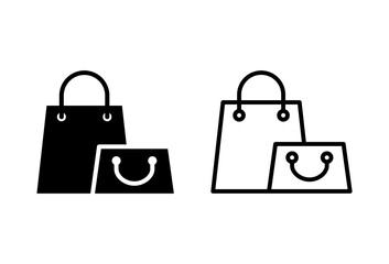 Shopping bag icon set. shopping icon vector