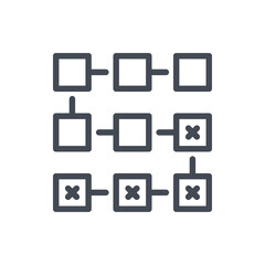 Poster - cryptocurrency blocks line icon. blockchain vector outline sign.