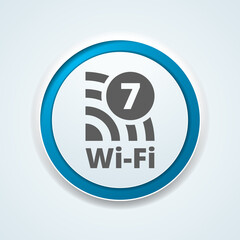 Wall Mural - Wi-Fi 7 Generation button sign illustration