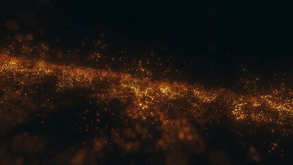 Poster - Abstract Glowing Fractal Particles Field Loop/ 4k animation of an abstract elegant ornamental chaos fractal digital wave field background with particles flickering and seamless looping