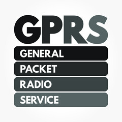 Poster - GPRS - General Packet Radio Service acronym, technology concept background