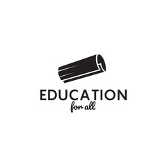 Sticker - Education for all by using black paper logo design template