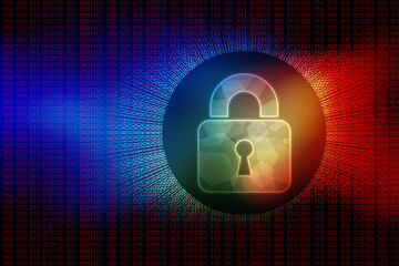 Poster - 2d illustration Safety concept: Closed Padlock on digital background
