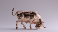 Bronze Brass Muscular Bull 3d Illustration Render