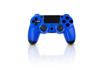 blue gamepad for playing with shadow and reflection .isolate