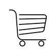 © Ruslan - Shopping cart flat icon. Pictogram for web. Line stroke. Basket isolated on white background. Vector eps10