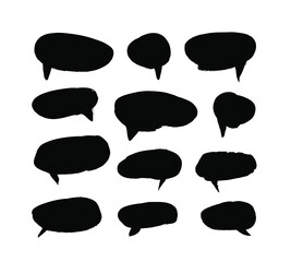 Poster - vector art illustration grunge speech bubbles. set of hand drawn paint object for design use. abstra