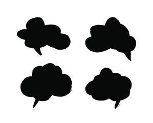 Poster - vector art illustration grunge speech bubbles. set of hand drawn paint object for design use. abstra