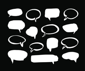 Poster - vector art illustration grunge speech bubbles. set of hand drawn paint object for design use. abstra
