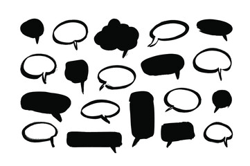 Poster - vector art illustration grunge speech bubbles. set of hand drawn paint object for design use. abstra