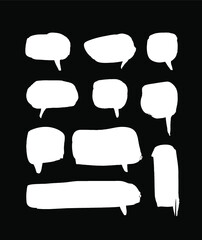 Poster - vector art illustration grunge speech bubbles. set of hand drawn paint object for design use. abstra