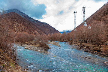 Georgia blue flowing blue Kura river view