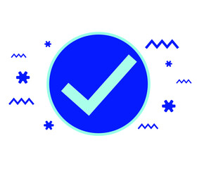 Fototapete - Check sign logo vector or icon. Accept the ok symbol for the approval or checklist design.

