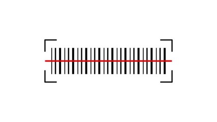 Poster - Barcode Scanning Verification icon on white background. Motion graphic.