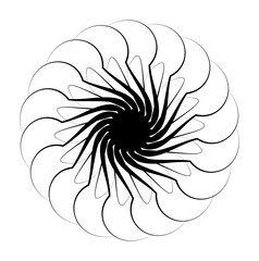 Poster - Isolated, vector shape. Black spiral rotating on a white background. Hypnotic effect. eps10