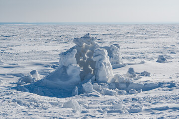 Wall Mural - Winter dwelling of Eskimos. Igloo. Eskimos village.