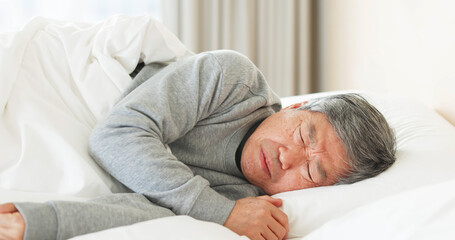 asian senior man has insomnia