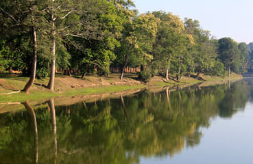 Water landscape near Angkor Wat, Cambodia