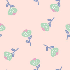 Seamless floral pattern. The concept of spring, summer, joy. The objects are not cropped, the drawing is isolated from the background. Vector illustration.