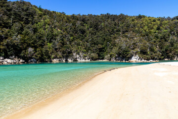 Sticker - Plage du parc Abel Tasman, Nouvelle Zélande