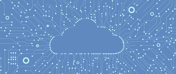Cloud technology. Integrated digital web concept background