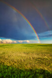 Fototapeta Big Ben - rainbow over field