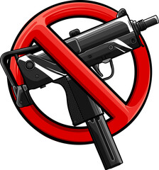 Wall Mural - vector illustration no guns or firearms allowed