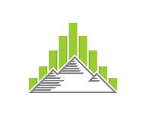 Poster - Mountain line with chart growth up behind