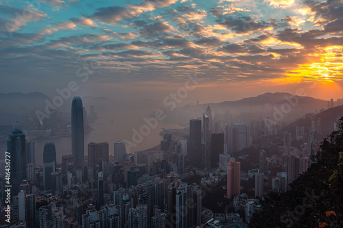 Hong Kong City View at the morning; From Victoria Peak © joeycheung
